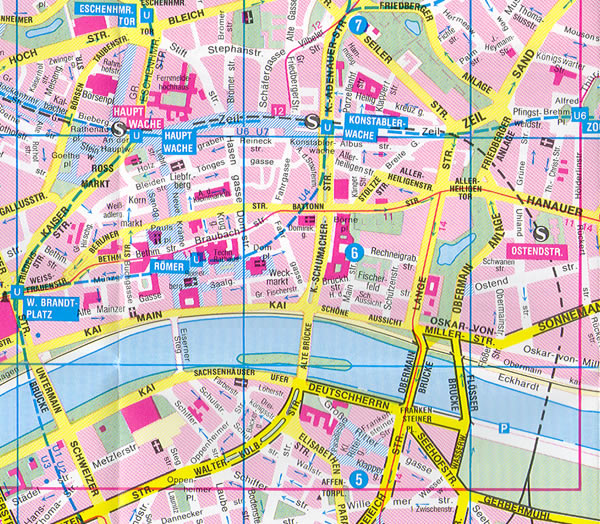 Frankfurt city center map